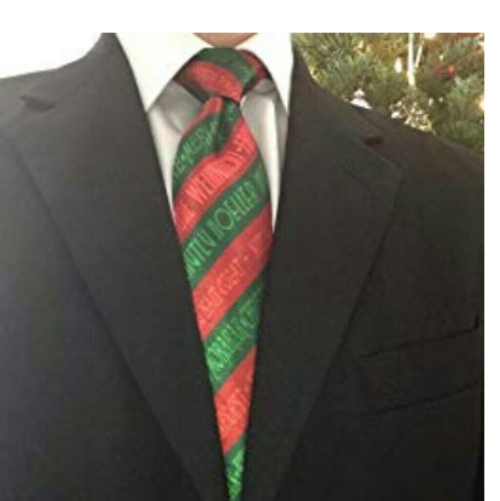 Merry Christmas every language tie holiday